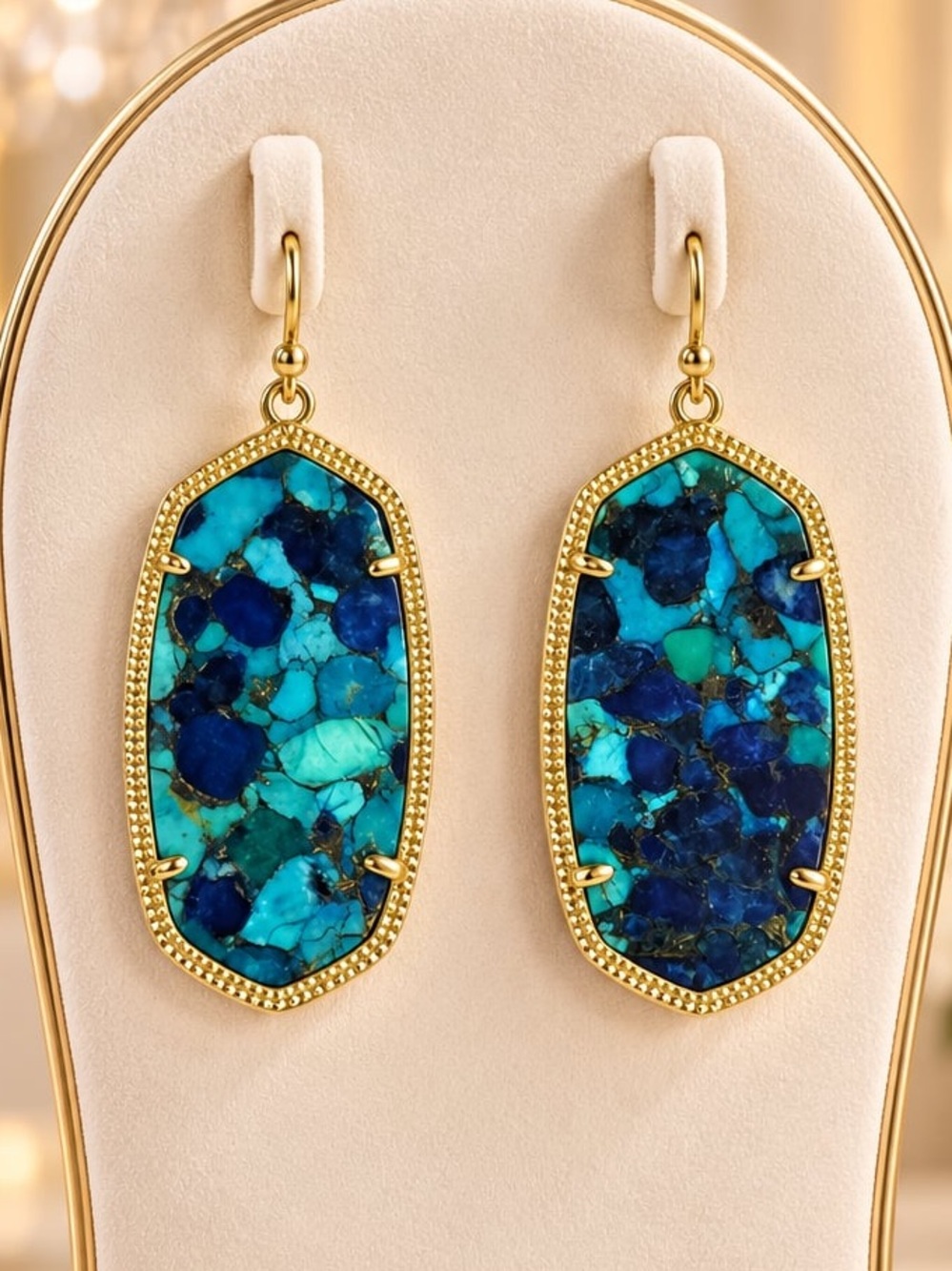 Kendra Scott Oval earrings Turquoise Navy mix